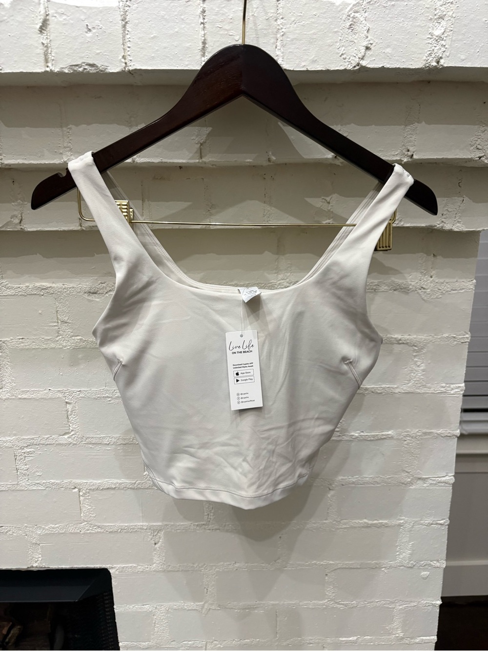 Cupshe Cream Swim Top Size 8 (Medium)